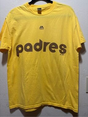 Majestic Yellow Padres Short-Sleeve Graphic Tee
